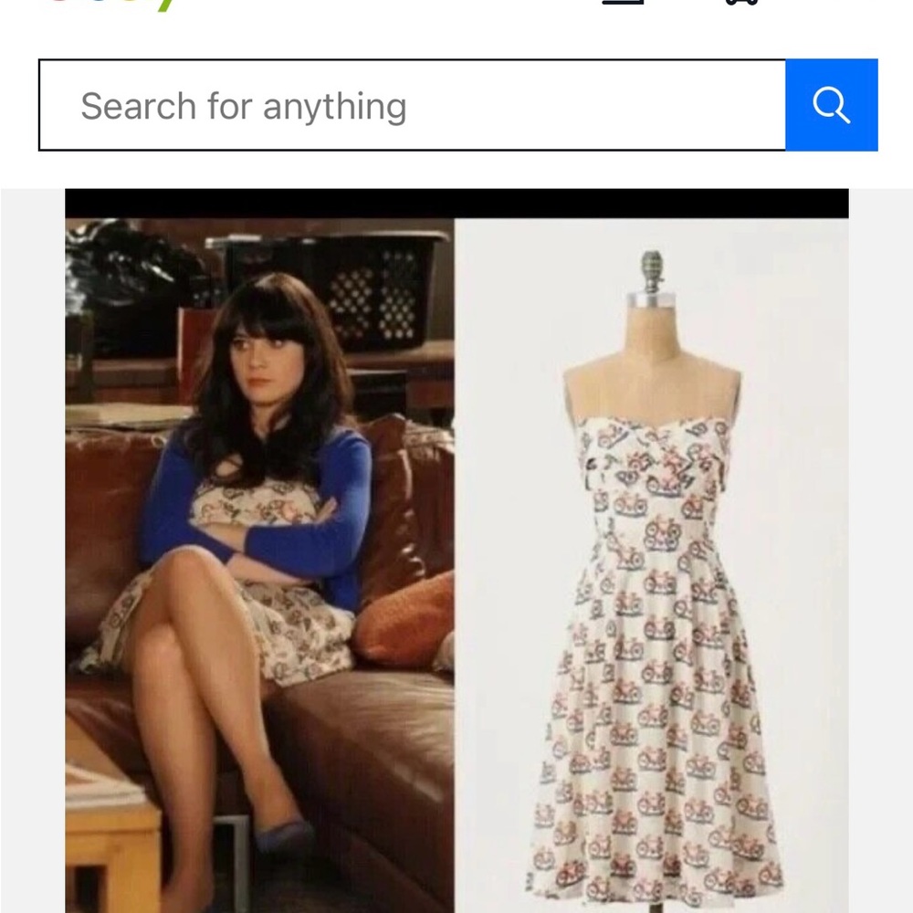 Anthropologie Postmark Bike Lane Strapless Bicycle Print Dress Sundress